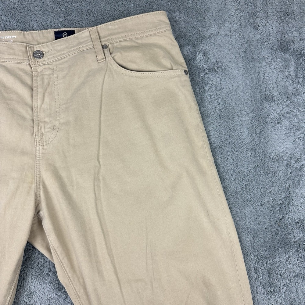 AG Adriano Goldschmied Pants Mens 38x29 Tag 38x32 Beige Everett Slim Straight - Picture 5 of 11
